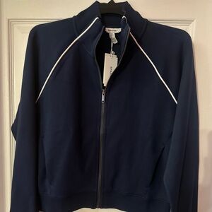 SPANX AirEssential Navy Jacket with White Accents